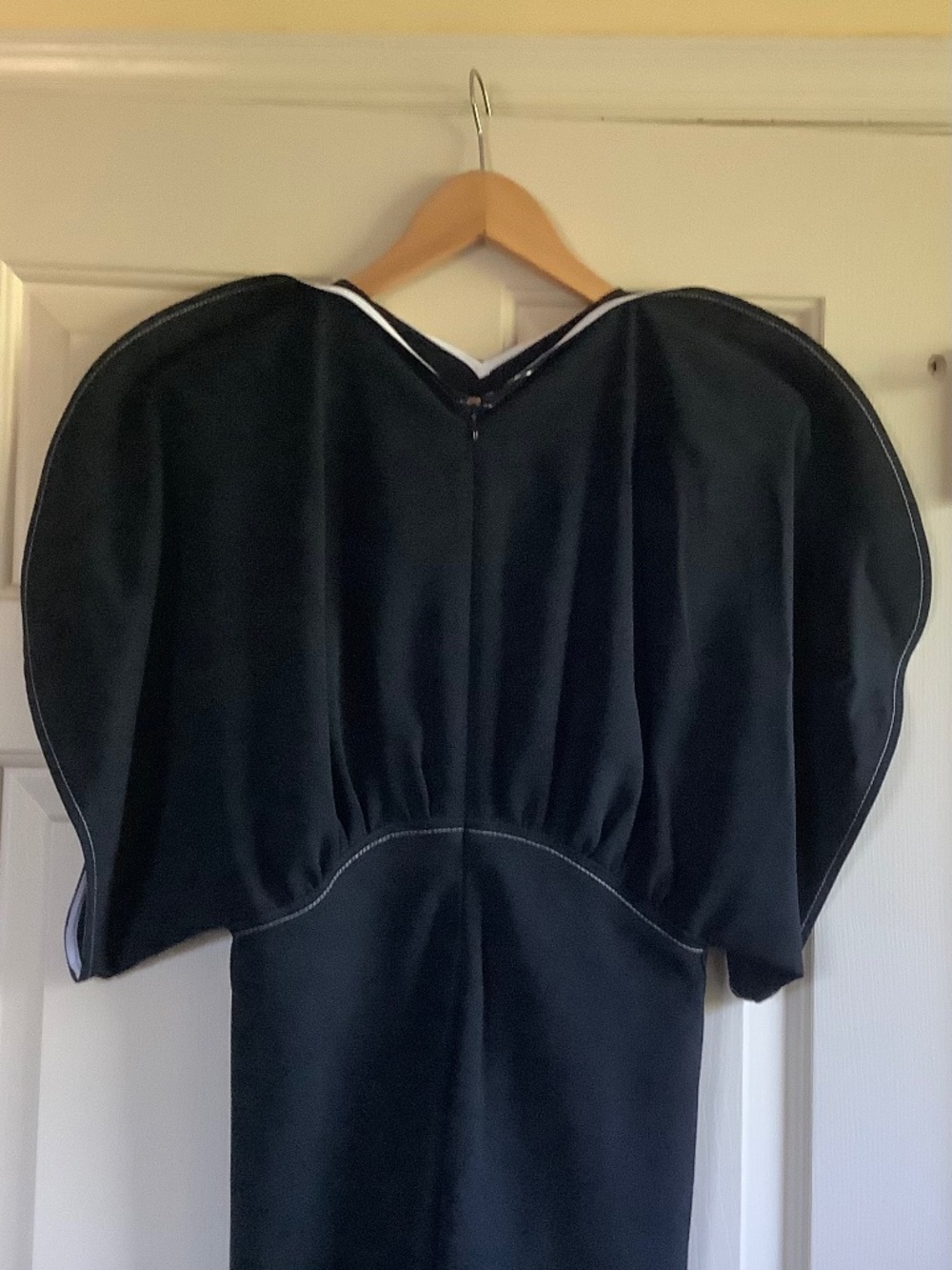 VICTORIA BECKHAM Drape Sleeve Crepe Midi/ Maxi Dress Black SZ US 8/ UK 12 - Picture 10 of 16